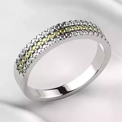 Triangle Prongs Gold Ring 3D print model