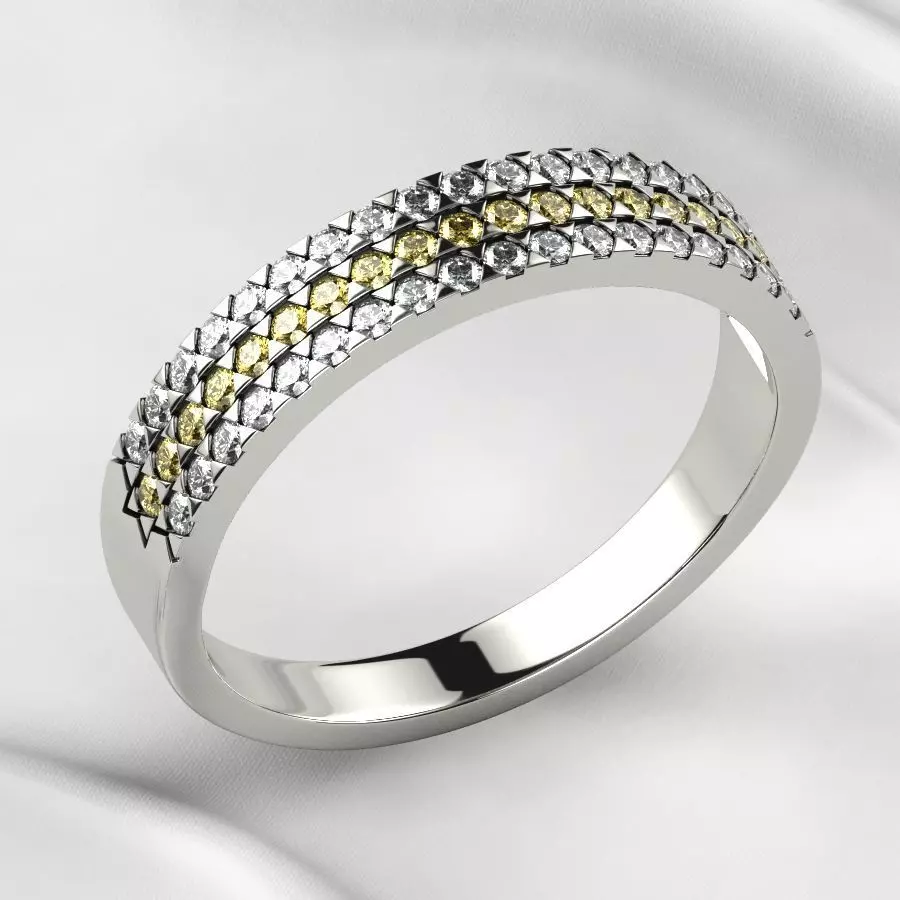 Triangle Prongs Gold Ring 3D print model