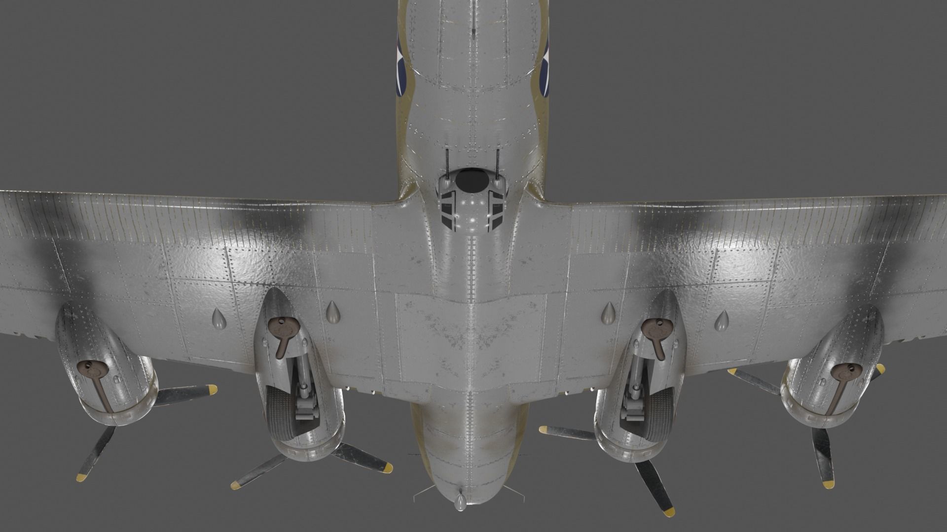 Boeing B-17f Flying Fortress Heavy bomber Low-poly 3D model_16