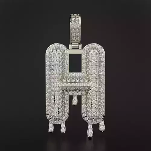 Bubble Letter H with Drip Pendant 3D print model