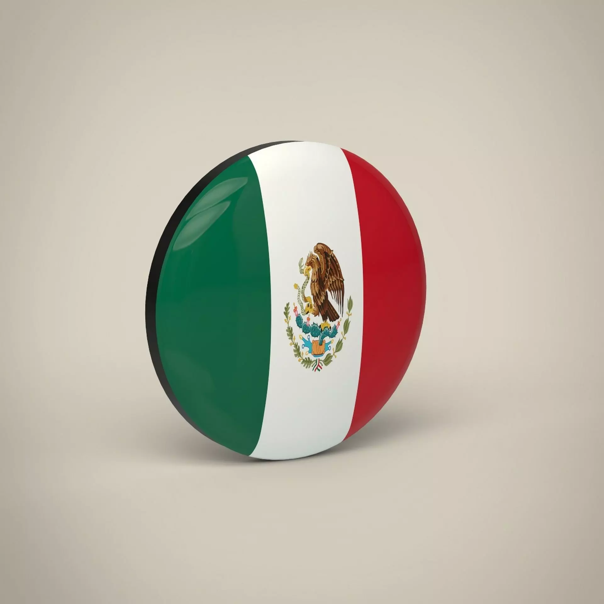 Mexico Badge Low-poly 3D model_0