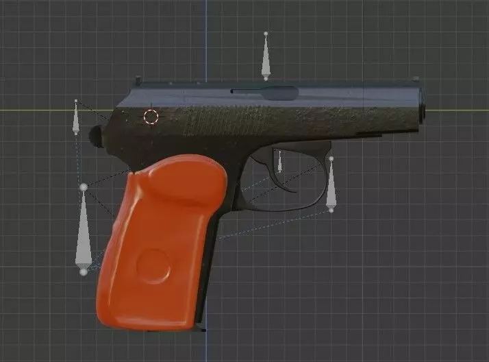 MAKAROVEEEEy gun with orange handle Free low-poly 3D model