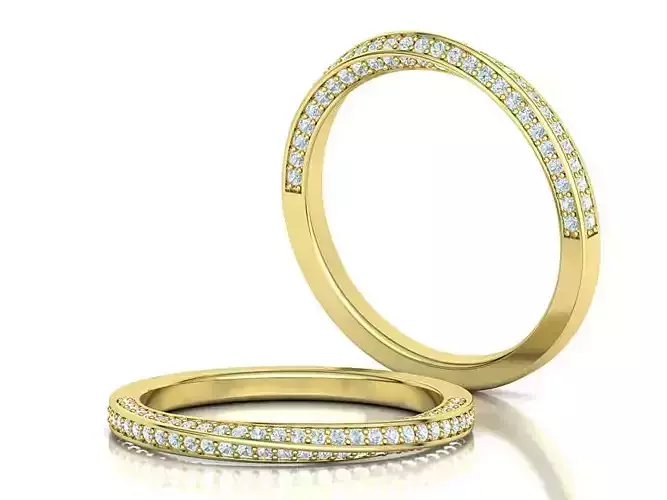 Mobius Diamond Wedding Band  Half Eternity Ring Twisted Ring