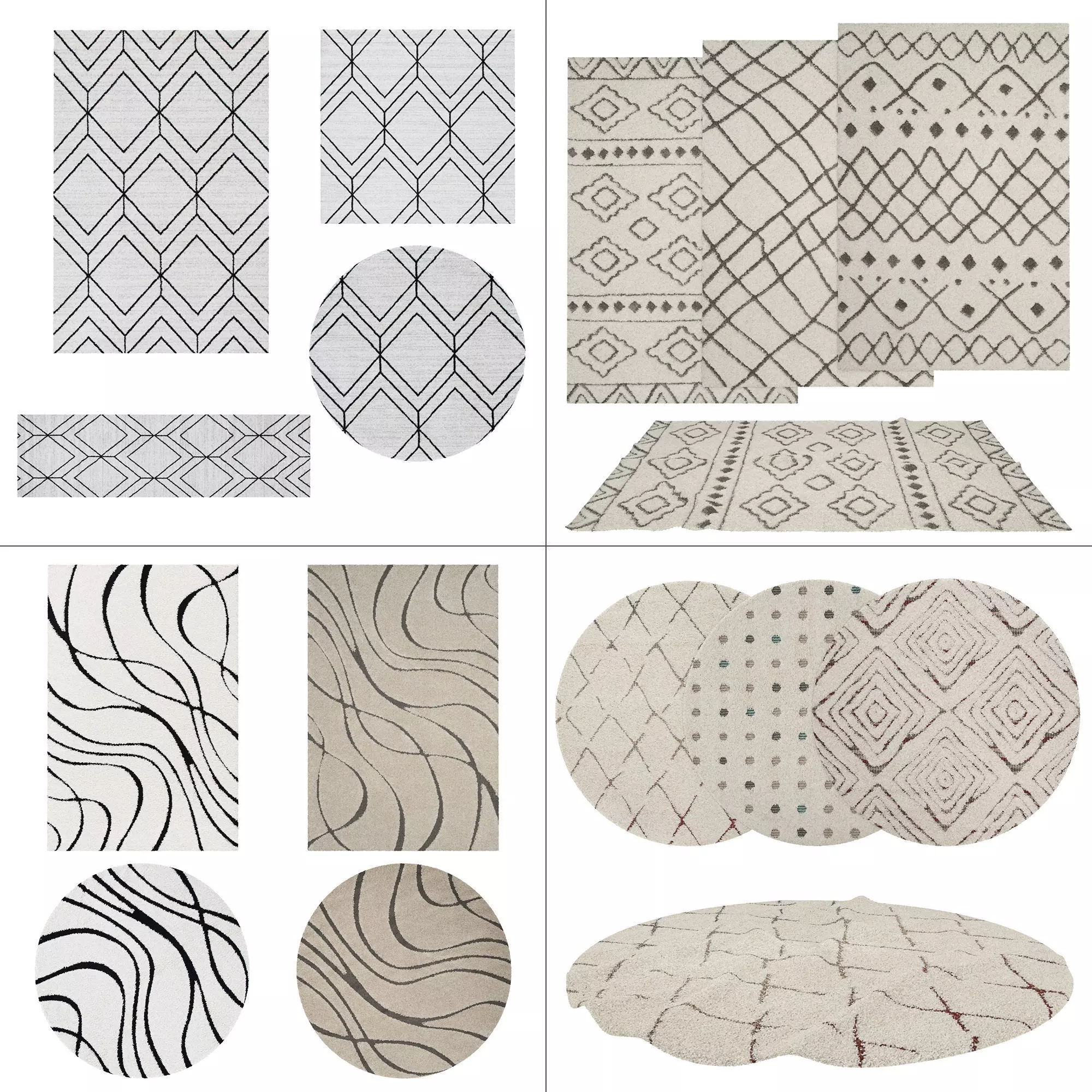 4 in 1 Rug Collection No 19 Low-poly 3D model