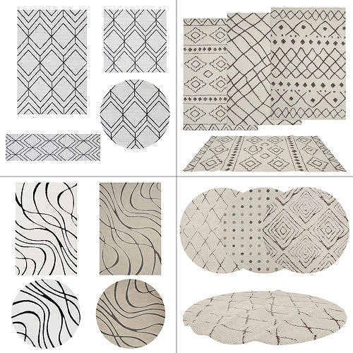 4 in 1 Rug Collection No 19 Low-poly 3D model