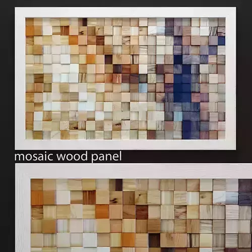 Mosaic wood panel 3D 