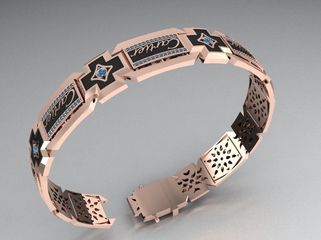 Enamel men bracelet   482 3D print model_3