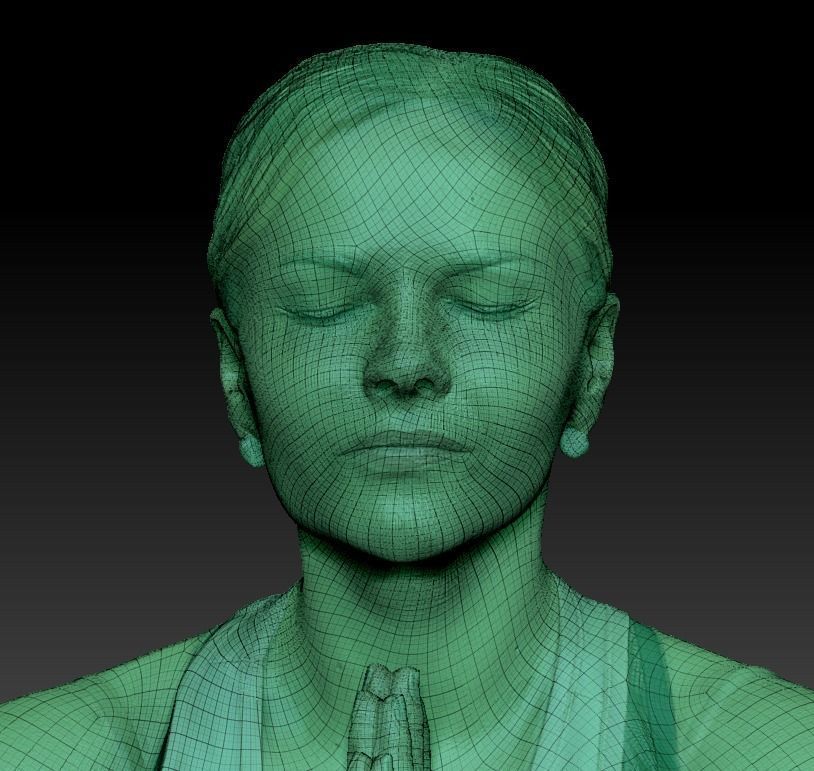 Woman in pink doing yoga 305 Low-poly 3D model_5