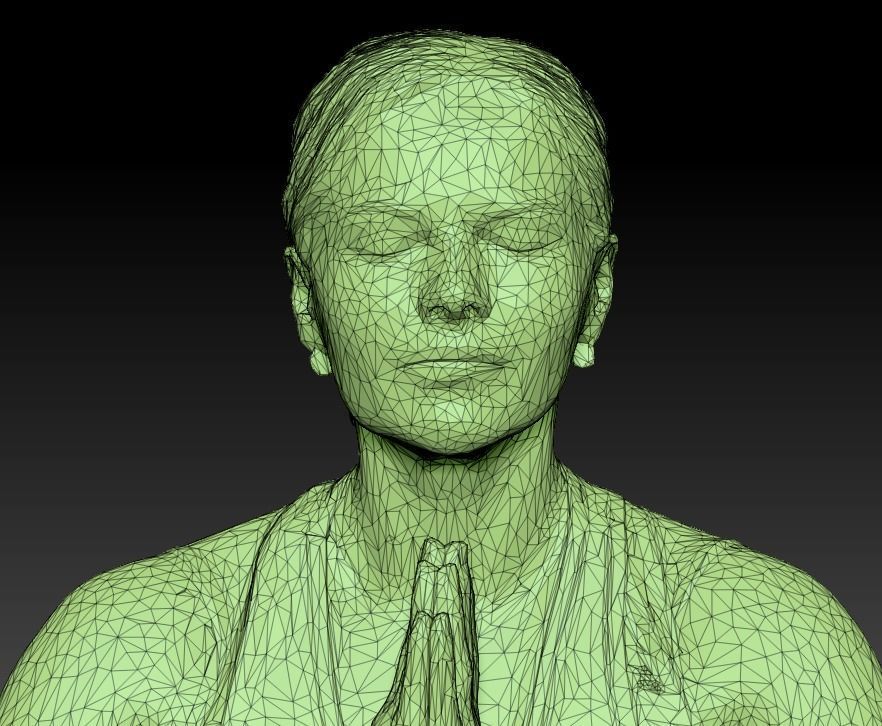 Woman in pink doing yoga 305 Low-poly 3D model_7