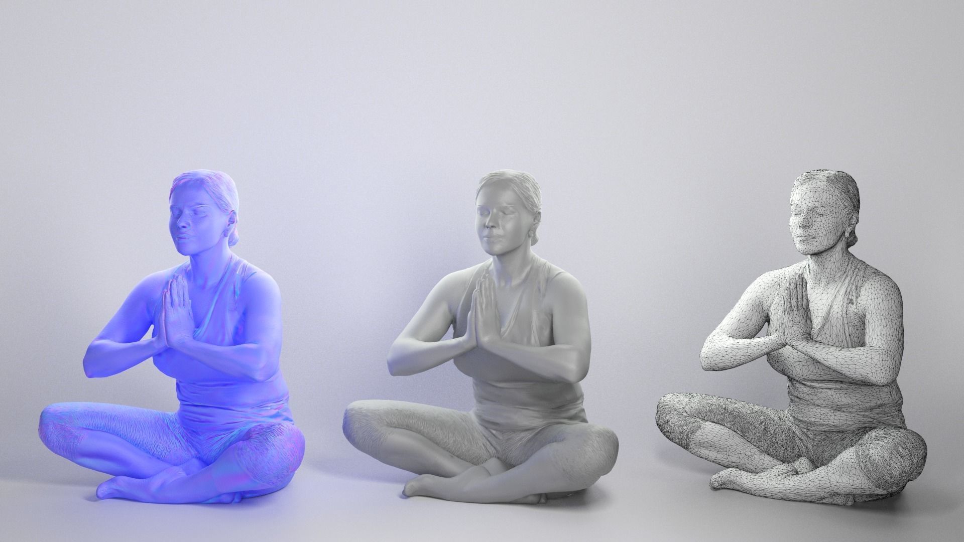 Woman in pink doing yoga 305 Low-poly 3D model_3
