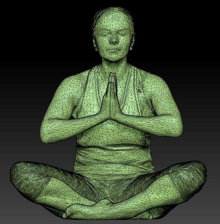 Woman in pink doing yoga 305 Low-poly 3D model_6