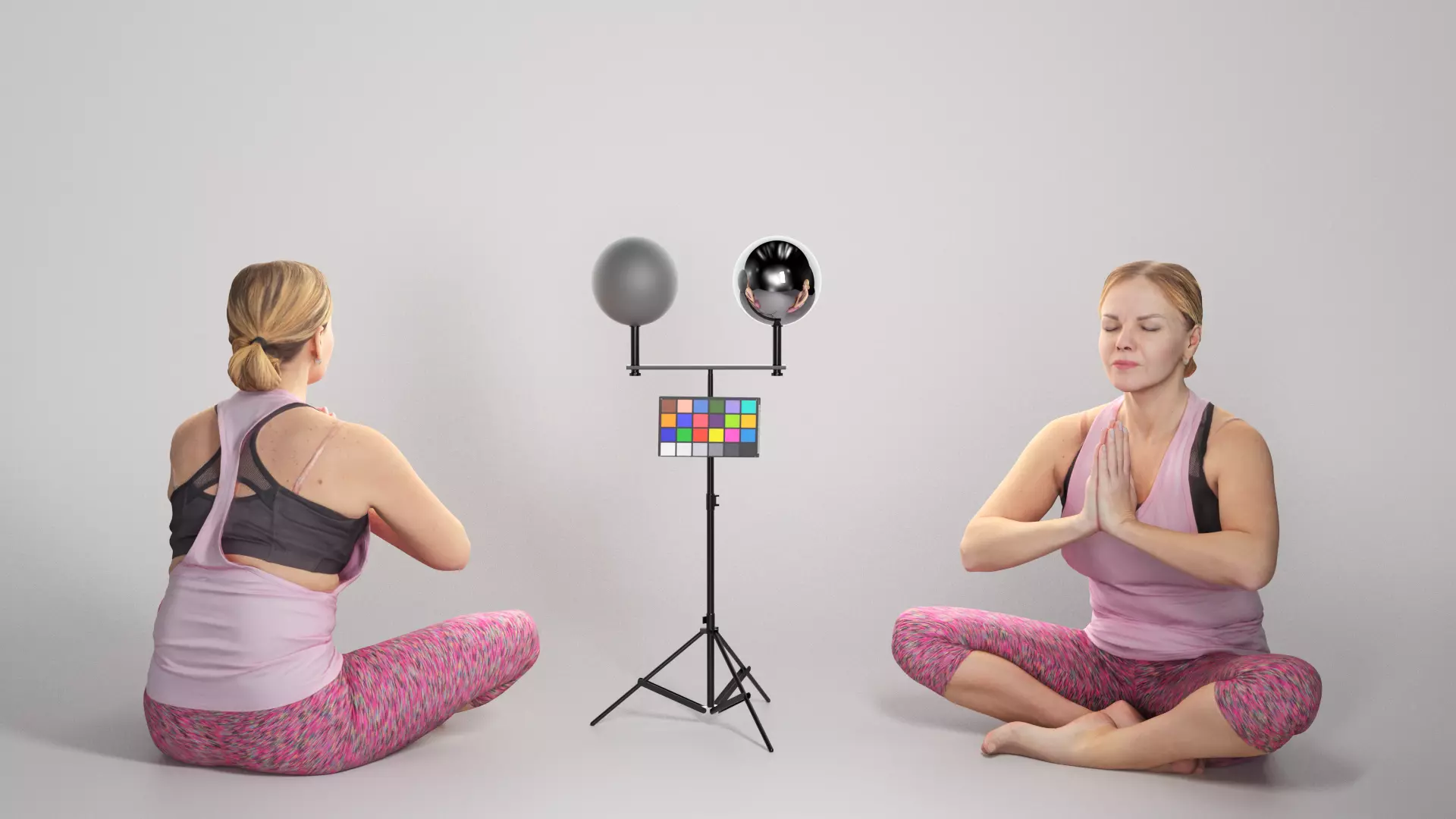 Woman in pink doing yoga 305 Low-poly 3D model_0