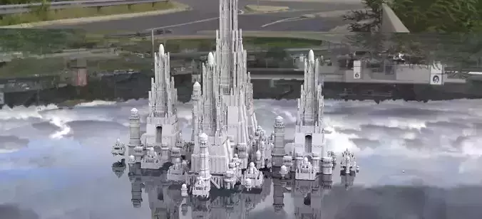 Fantasy Atlantis architecture huge 2 city 3D 3D model