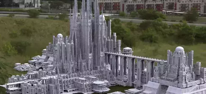 Emperors Palace fantasy architecture huge city 3D