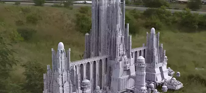 Emperors Palace bridge architecture huge city 3D