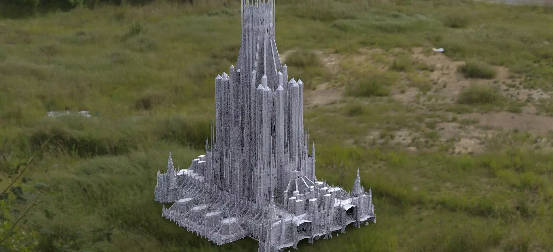 Cathedral London horror themed 3D model_0