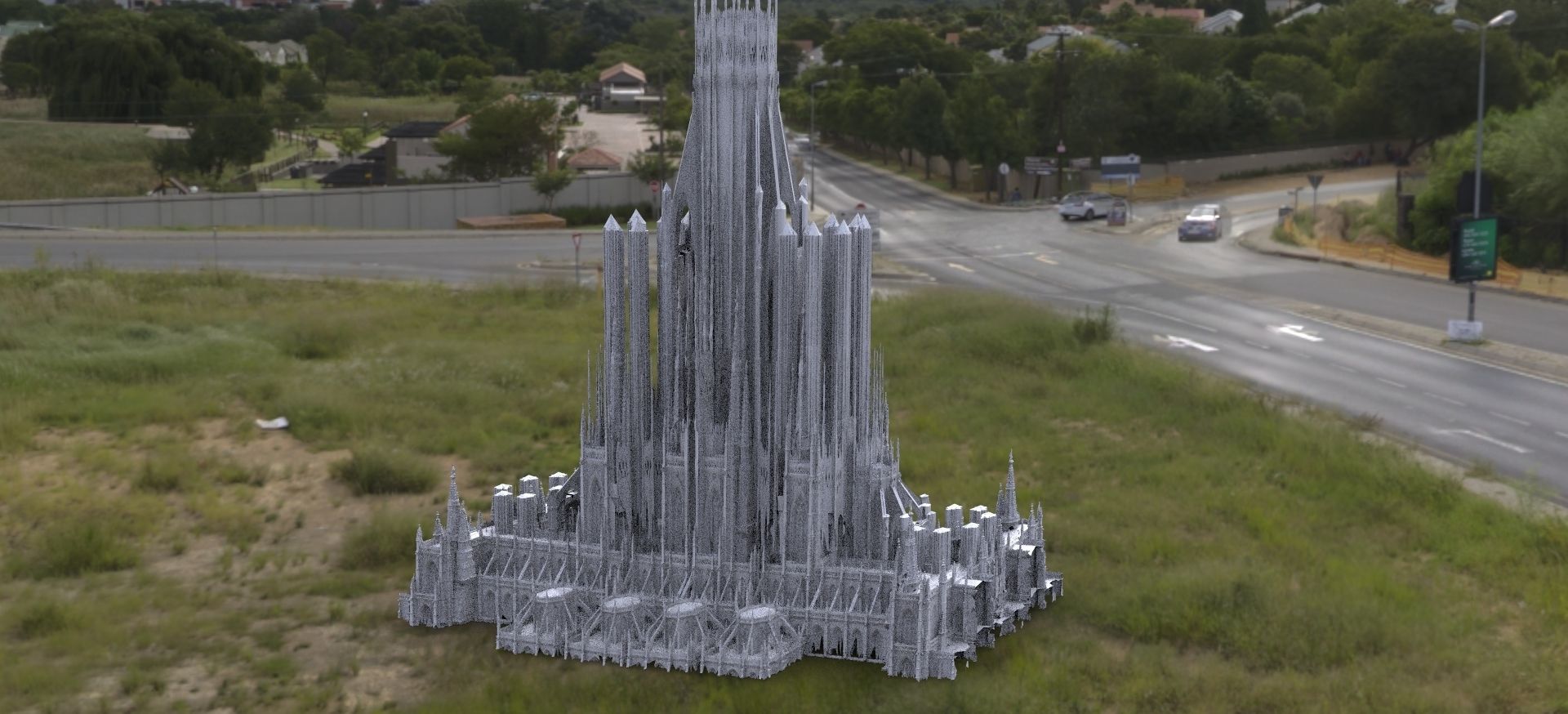 Cathedral London horror themed 3D model_1