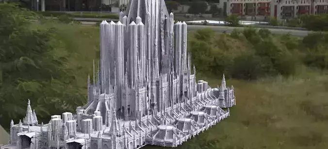 Queens Palace fantasy architecture huge city 3D