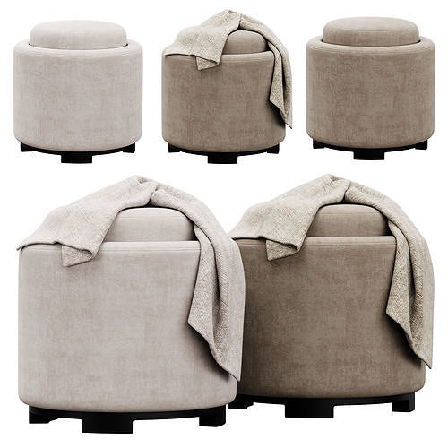 Chelsea Round Tray Ottoman by Safavieh 3D model