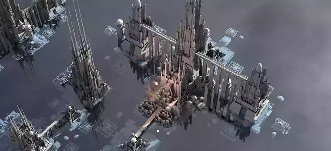 Victorian fantasy architecture Collection kitbash 1 3D model