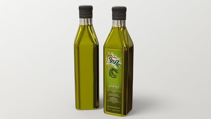 Olive Bottle with Editable Label Low-poly 3D model 5