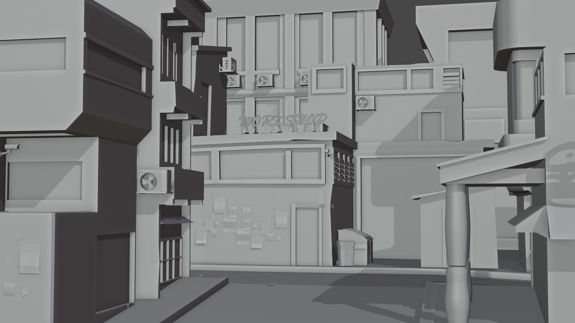 Dark city 2 Low-poly 3D model_16