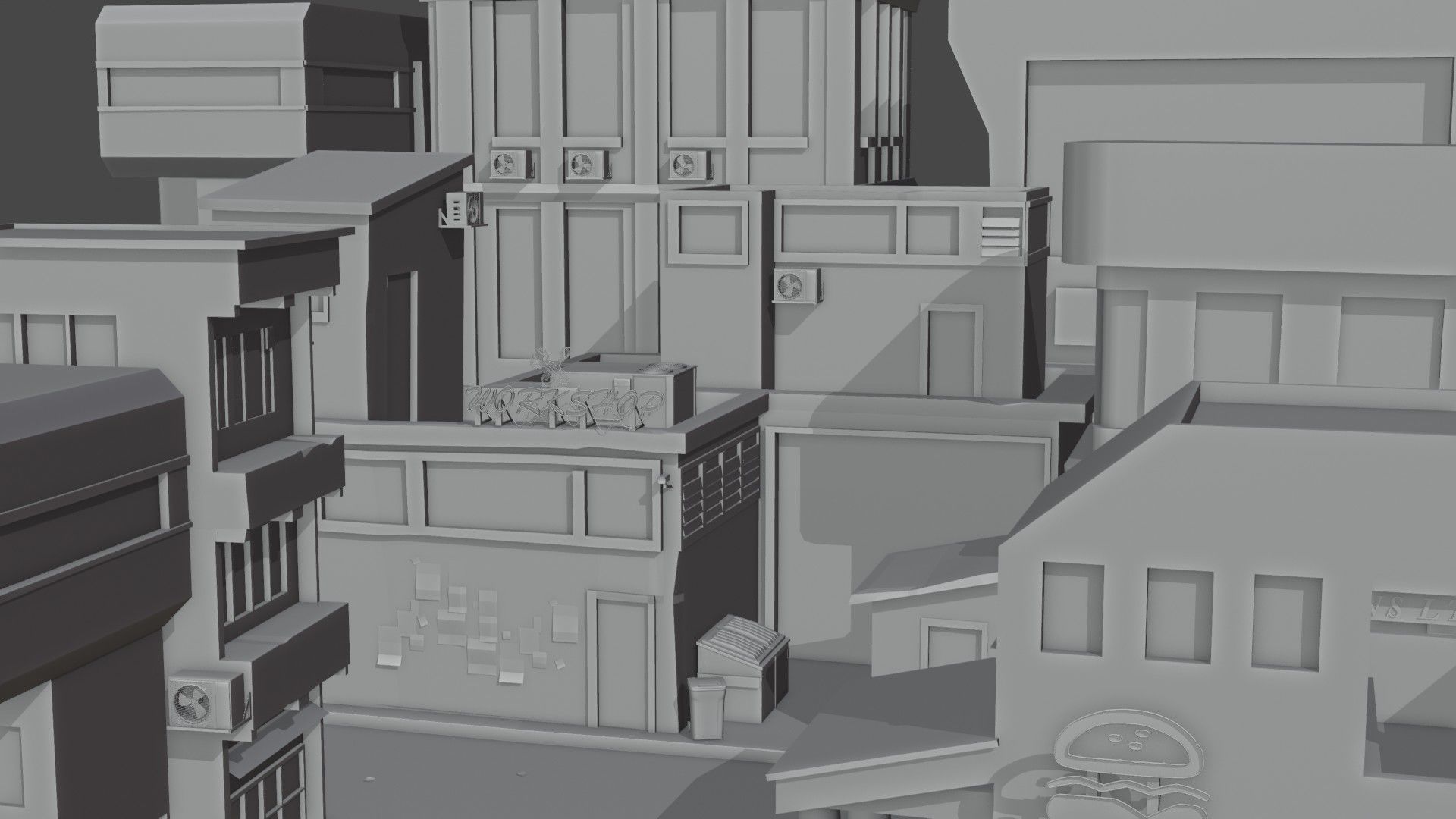 Dark city 2 Low-poly 3D model_20
