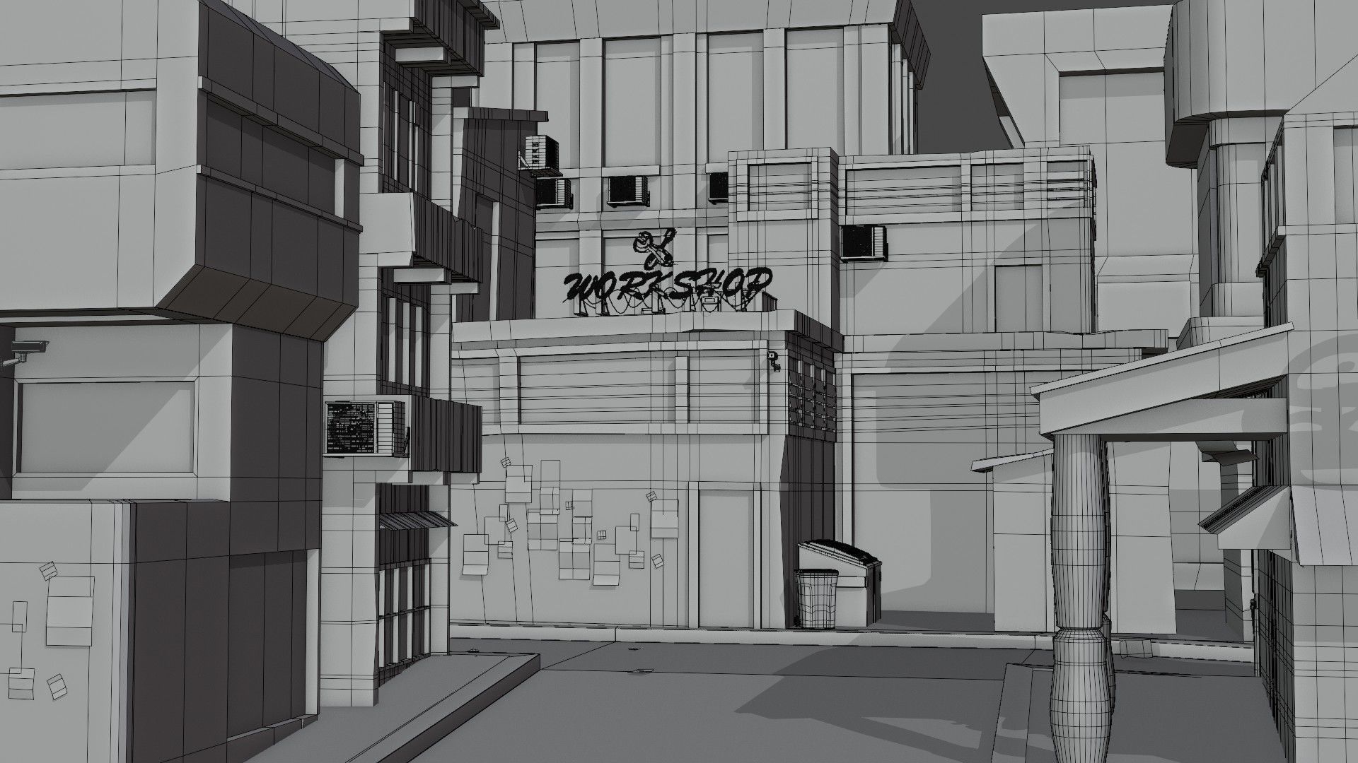 Dark city 2 Low-poly 3D model_15