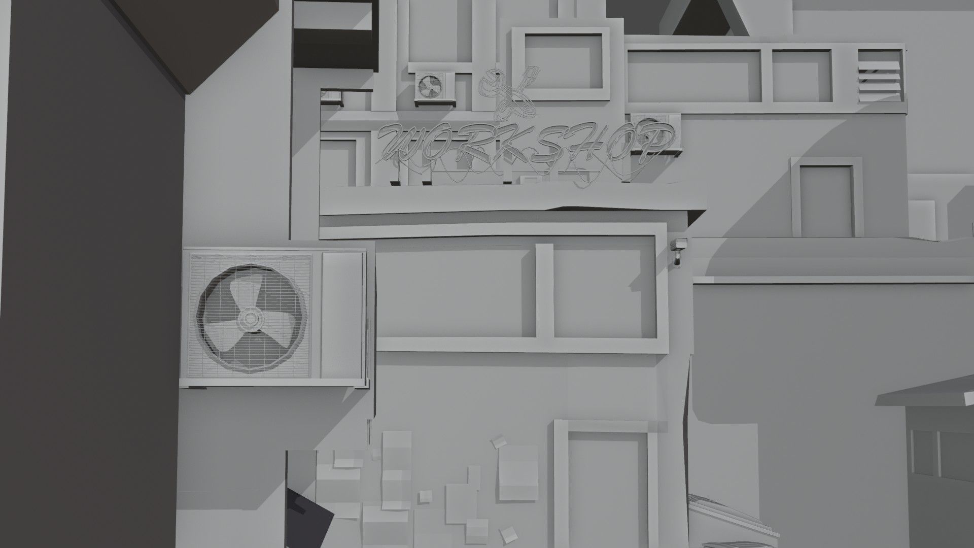 Dark city 2 Low-poly 3D model_12