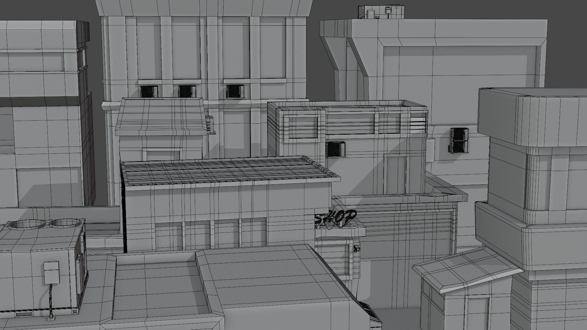 Dark city 2 Low-poly 3D model_18