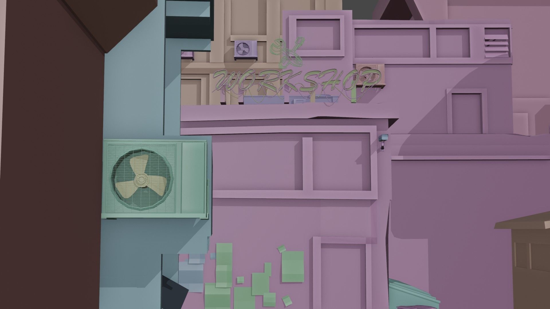 Dark city 2 Low-poly 3D model_8