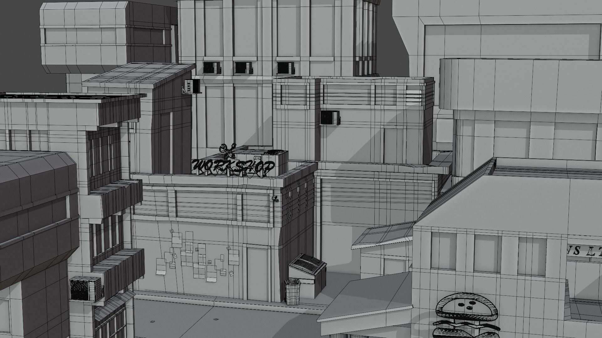 Dark city 2 Low-poly 3D model_19