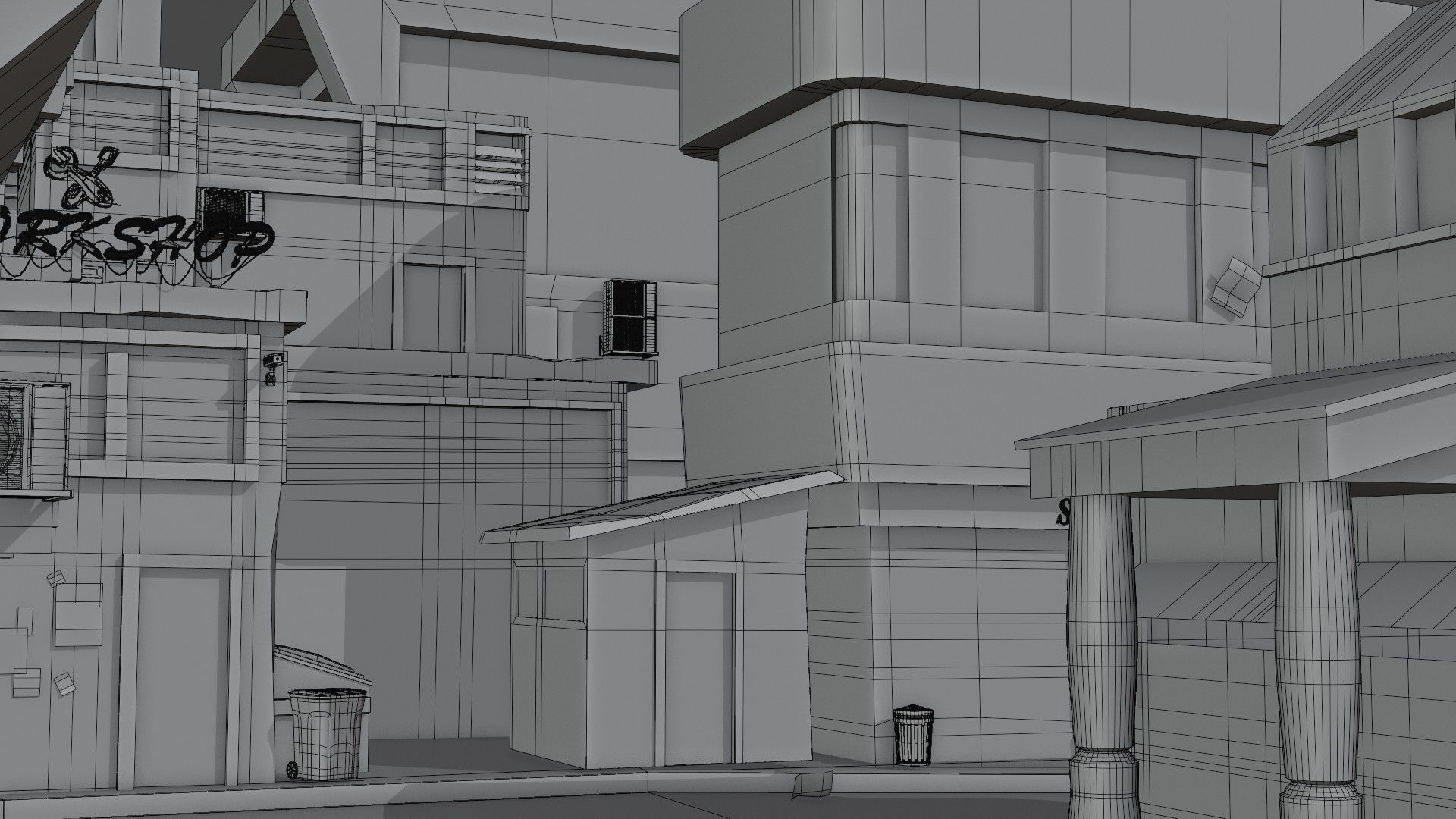 Dark city 2 Low-poly 3D model_21