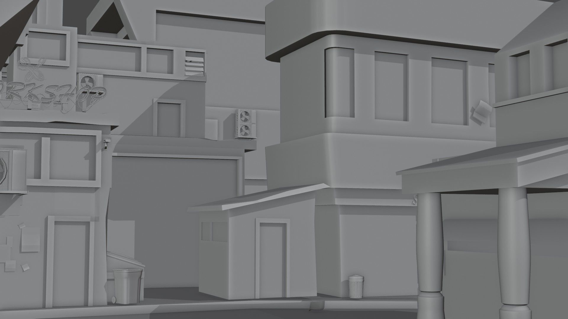 Dark city 2 Low-poly 3D model_14