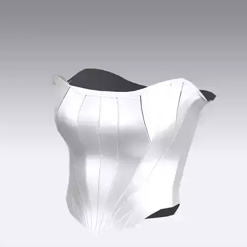 KORSET BLOUSE WHITE SATIN FASHION LOOK