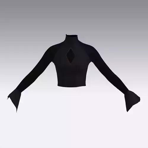 BLOUSE PANEL RUFFLED SLEEVE BLACK VUALL BLOUSE LOOK