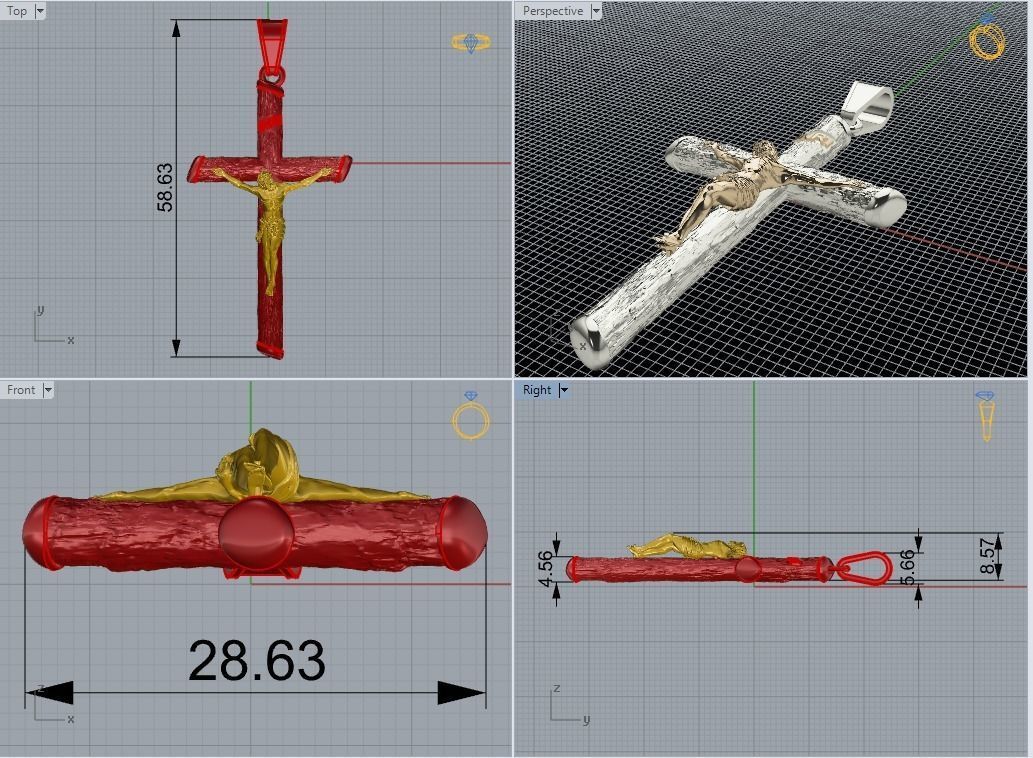 Cross necklace 485 3D print model_4