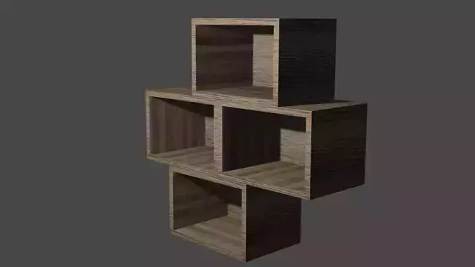 Wall mounted wood shelf