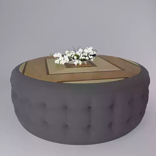 Table round coffee with flowers in it