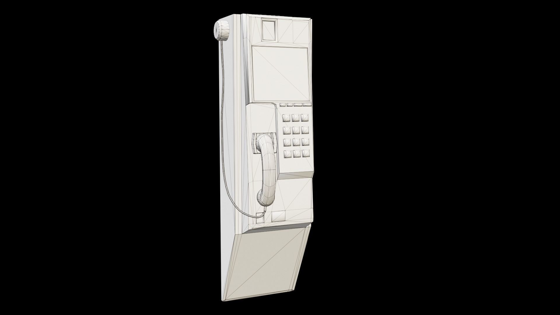 China Payphone Booth and Phone 3D model Low-poly 3D model_12