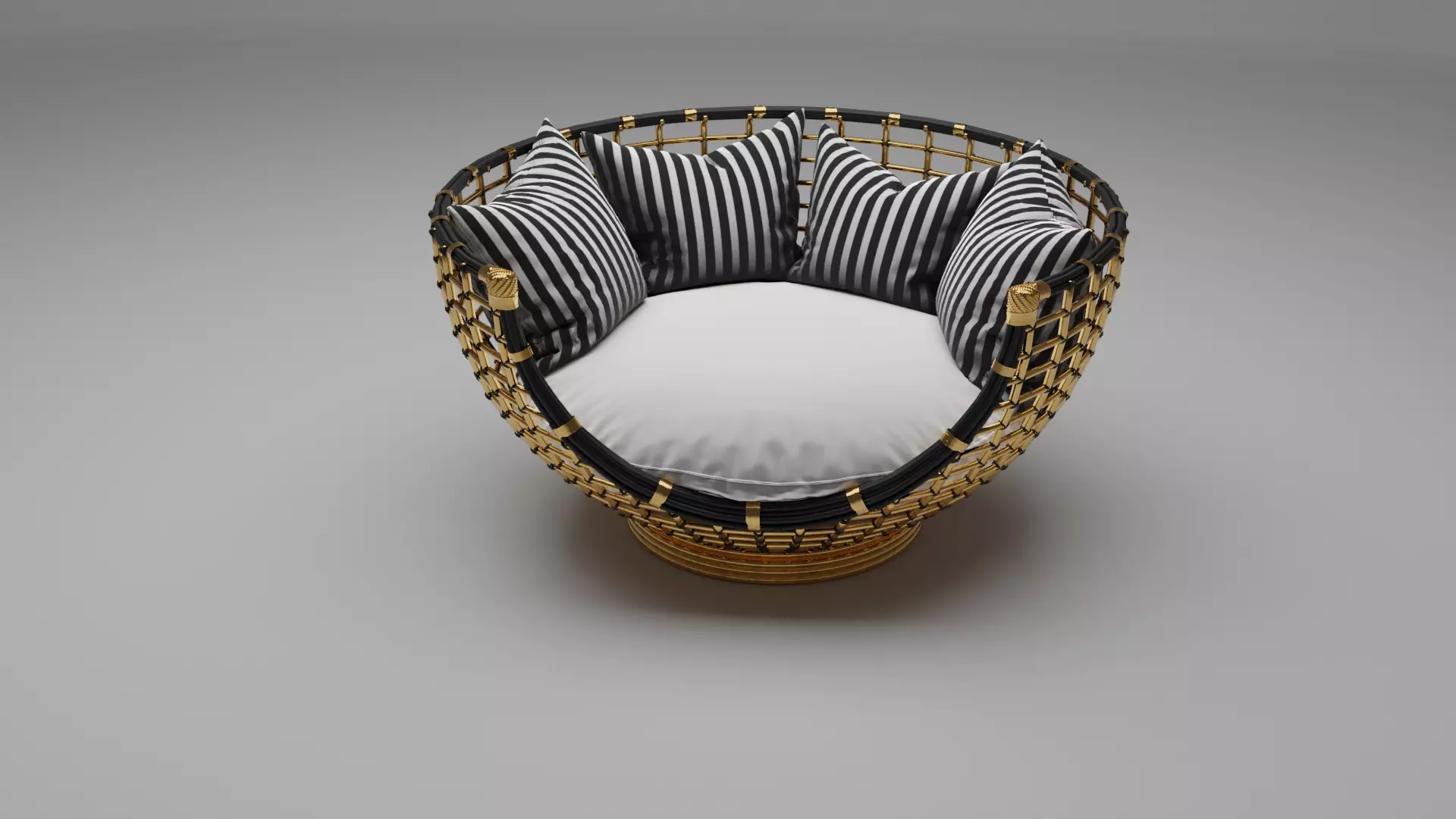 Platner gold plated lounge chair 3D model Low-poly 3D model