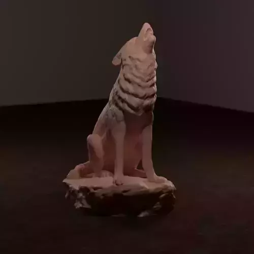 Howling Wolf 3D print model