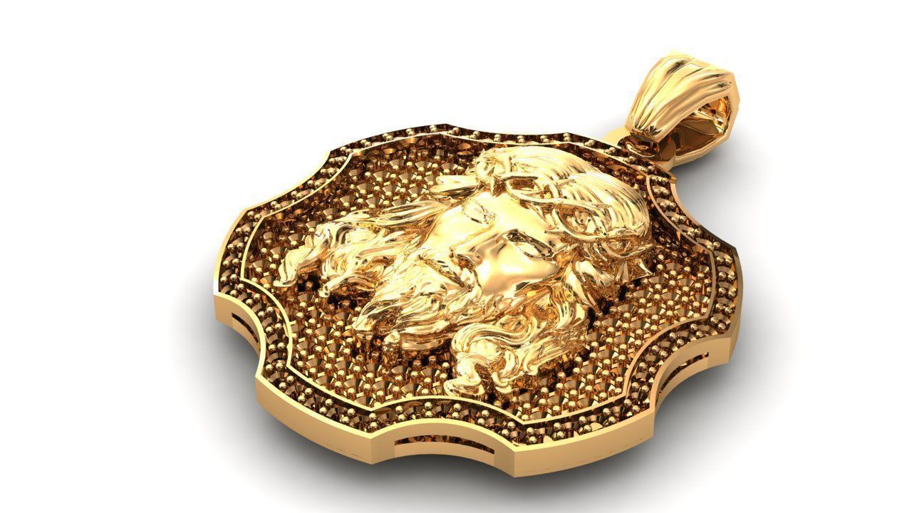 Pendant Jesus Charm 3D print model_1