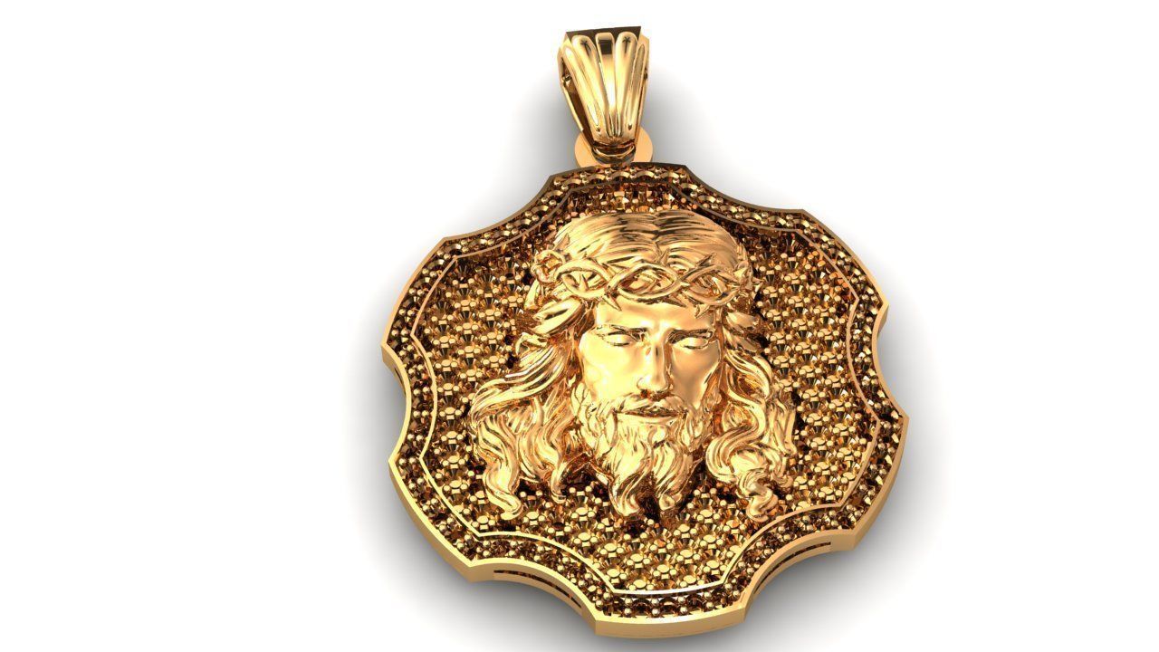 Pendant Jesus Charm 3D print model_3