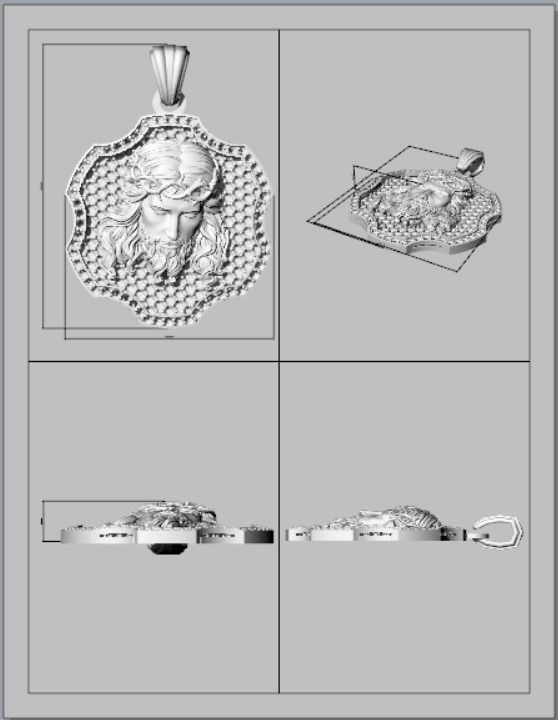 Pendant Jesus Charm 3D print model_5