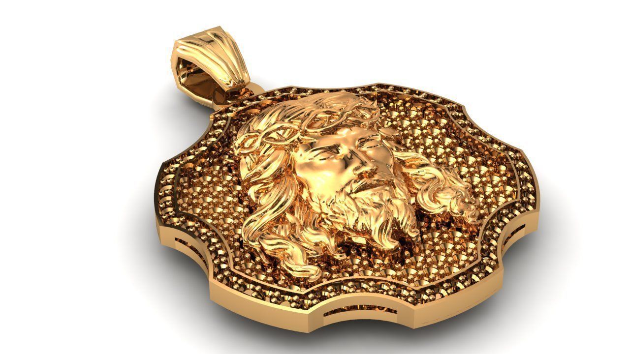 Pendant Jesus Charm 3D print model_2