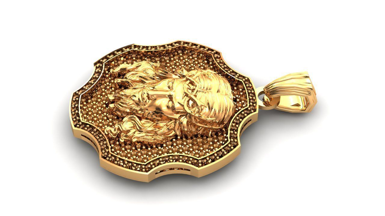 Pendant Jesus Charm 3D print model_4