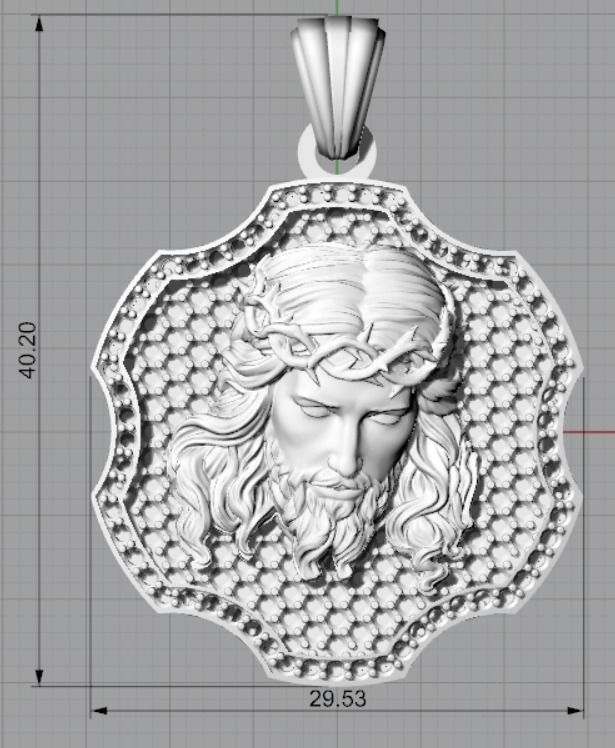 Pendant Jesus Charm 3D print model_7