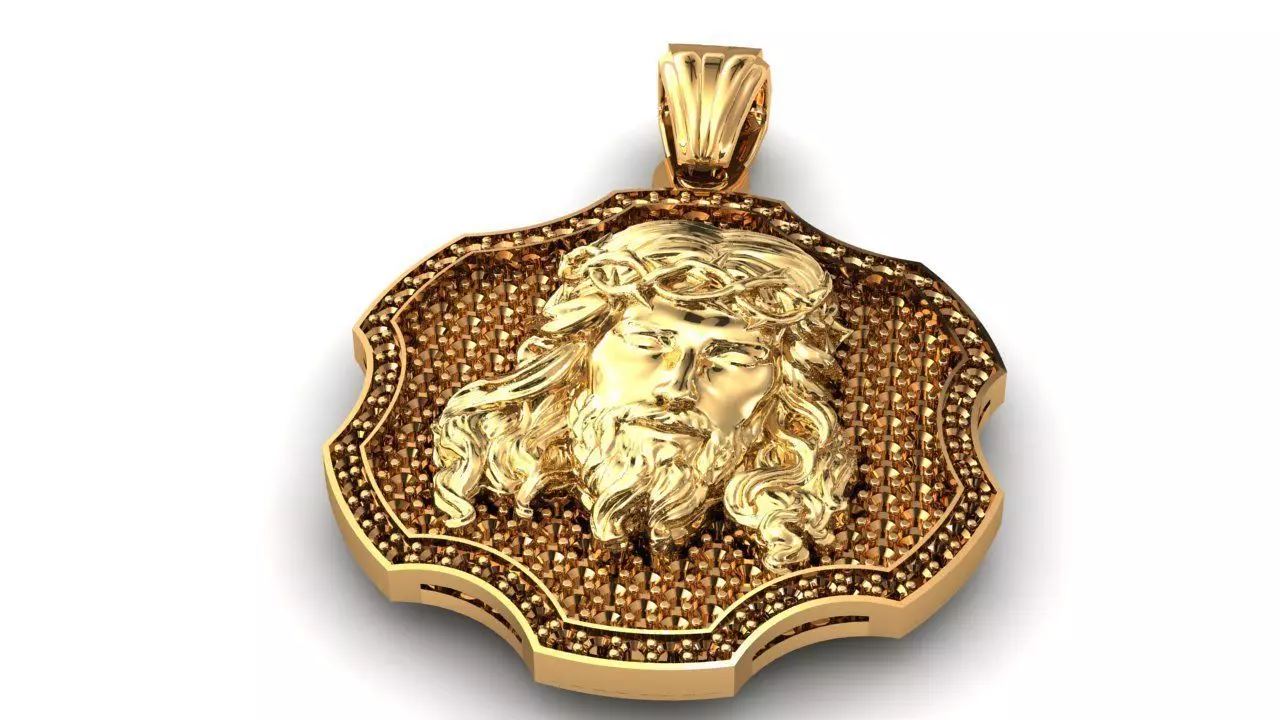 Pendant Jesus Charm 3D print model_0