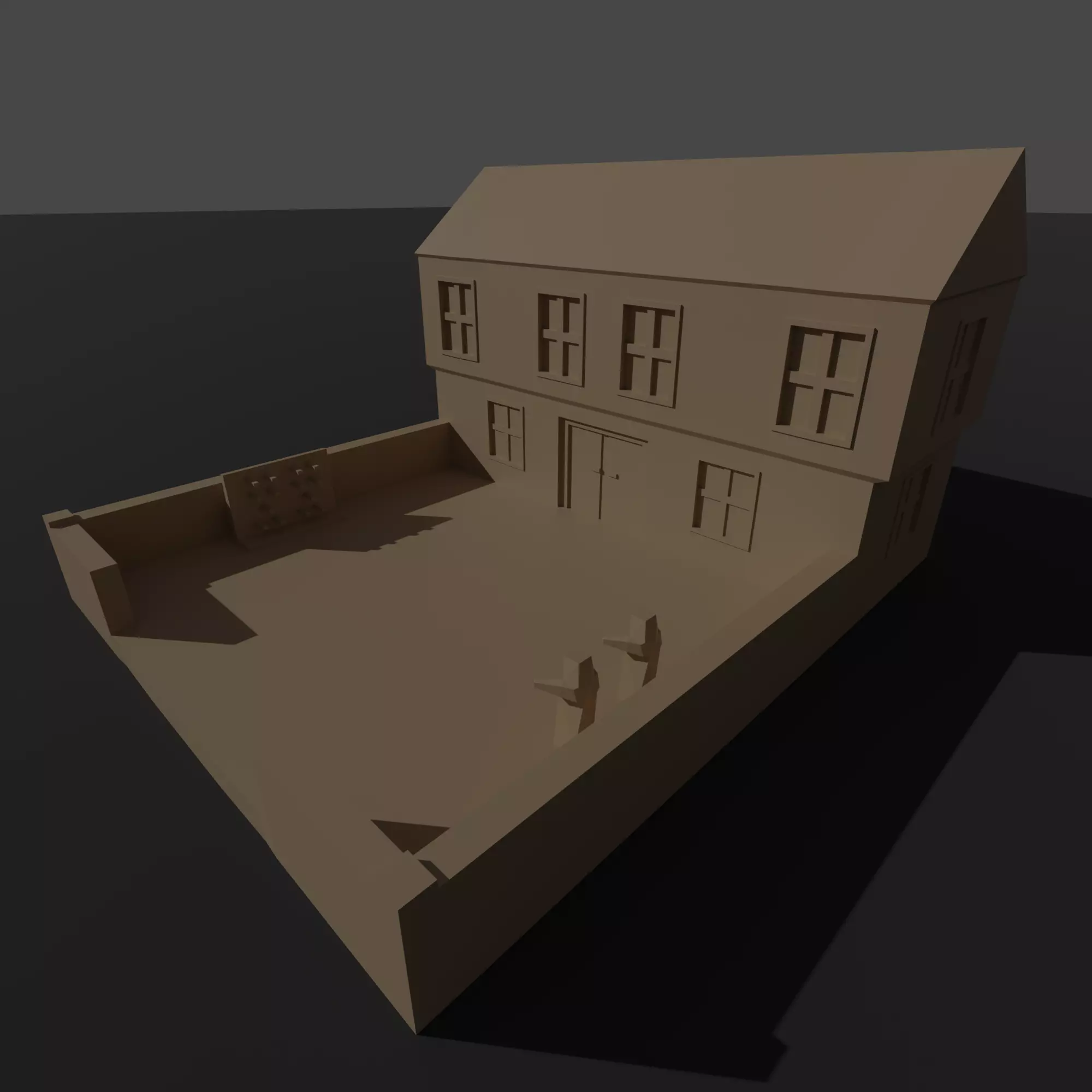 Knightly medieval barracks Free 3D print model